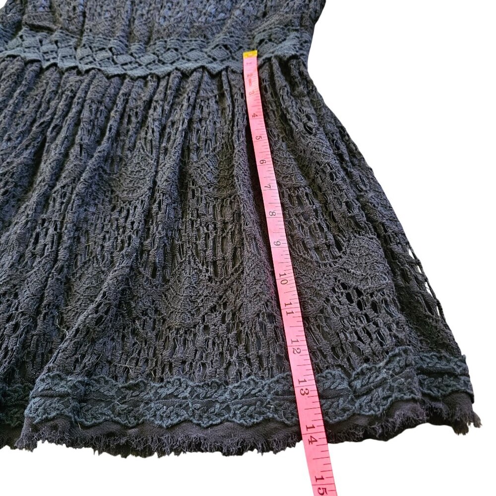 Free People Women's Black Crochet Sleeveless Dress With Inner Lining size XS - Picture 10 of 13